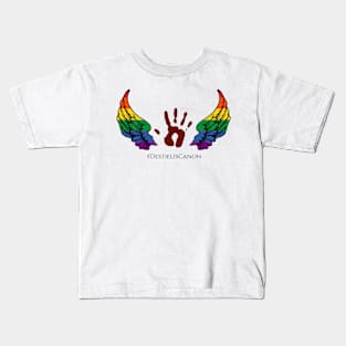 destiel is canon rainbow wings and handprint Kids T-Shirt